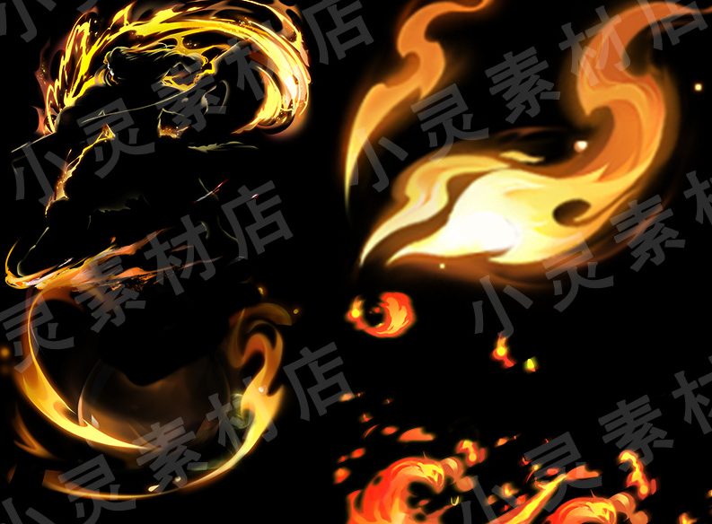 Anime-Style Fire Magic & Flame Sparks Assets -Transparent Cosplay FX-COSPLAYFX