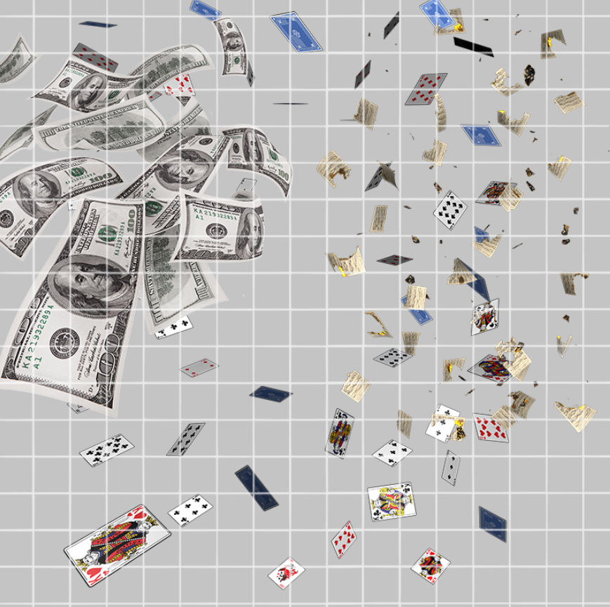 Kaito Kid Cards & Money Falling PNG Cos Post-Production Assets