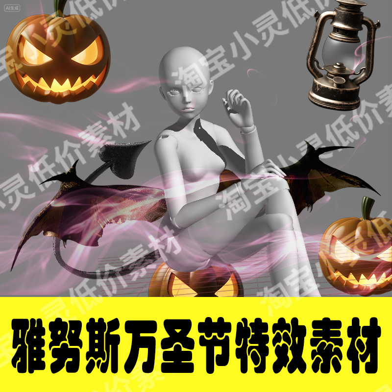 Azur Lane Janus Cosplay Halloween Effects Pumpkin Transparent PNG Assets-COSPLAYFX